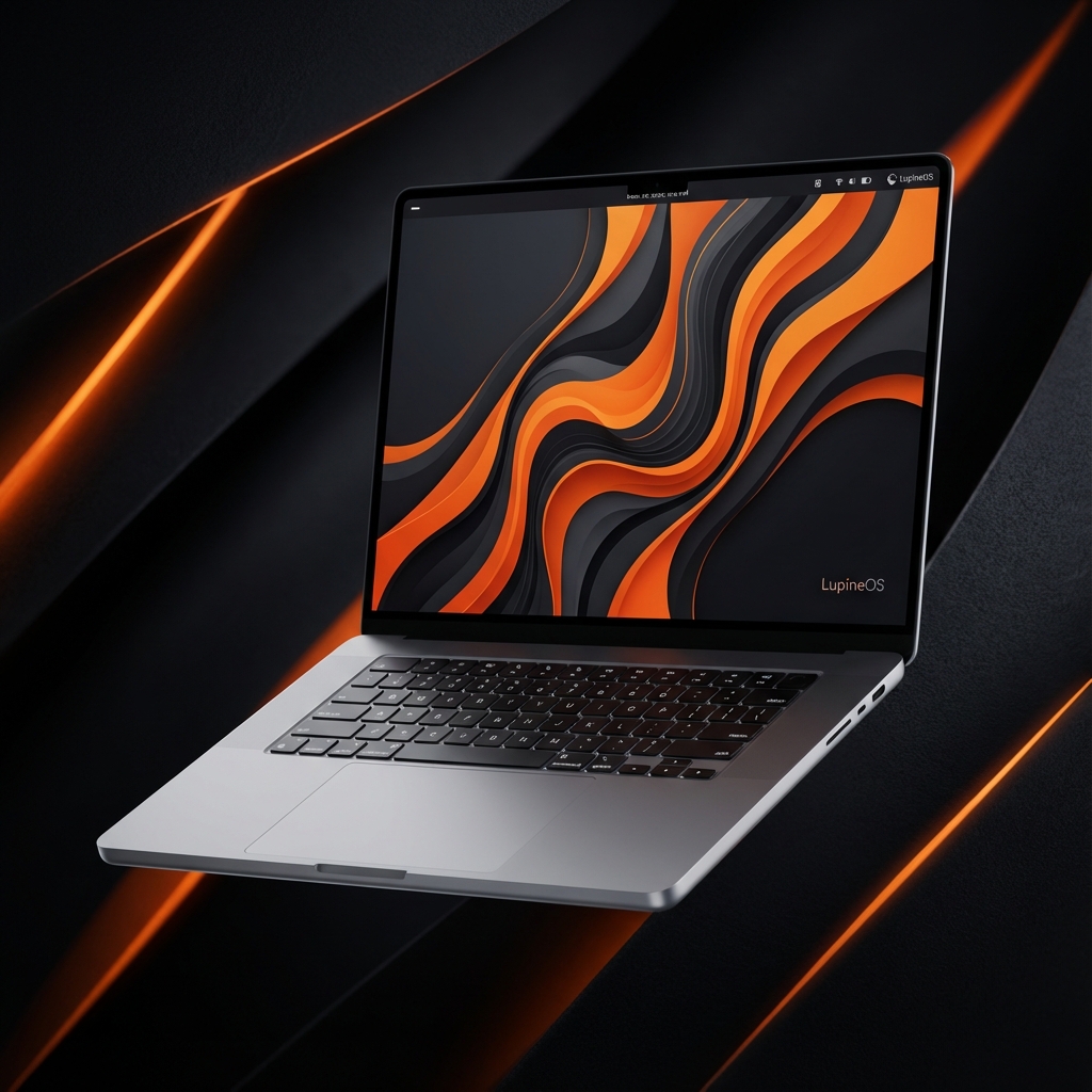 LupineOS running on a laptop